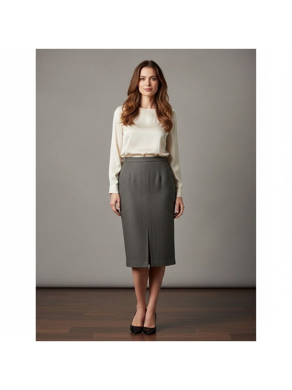 Vintage Conrad C Wool Pencil Maxi Skirt Size 14